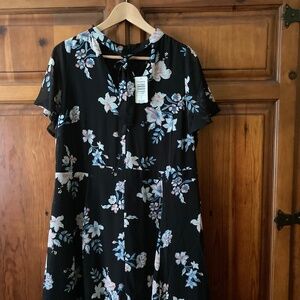 Torrid Black Floral skater dress size 0X